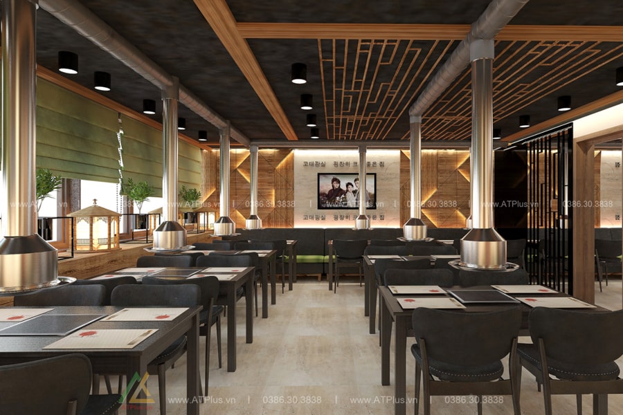 Trang trí thiết kế thi công nội thất nhà hàng phong cách Hàn Quốc