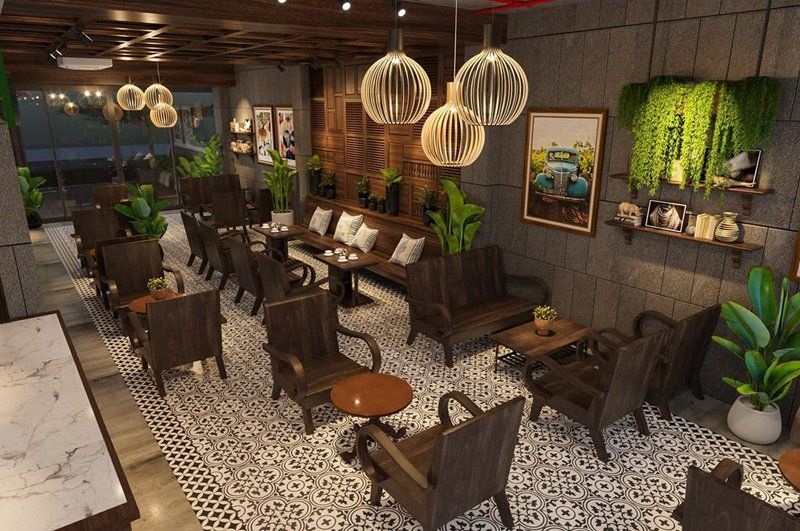 thiết kế thi công nội thất quán cafe tại Hưng Yên