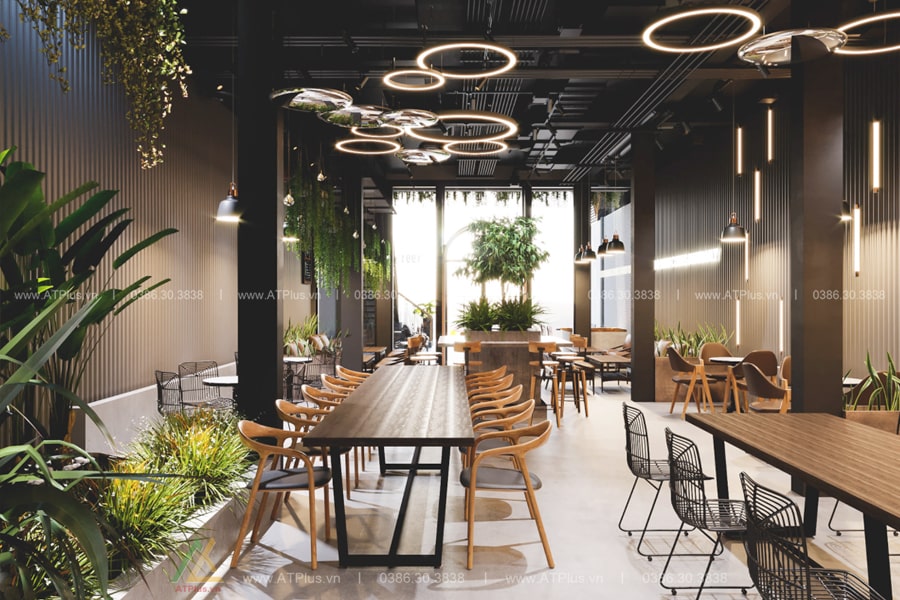 Trang trí thiết kế thi công nội thất quán cafe tại Hà Nội