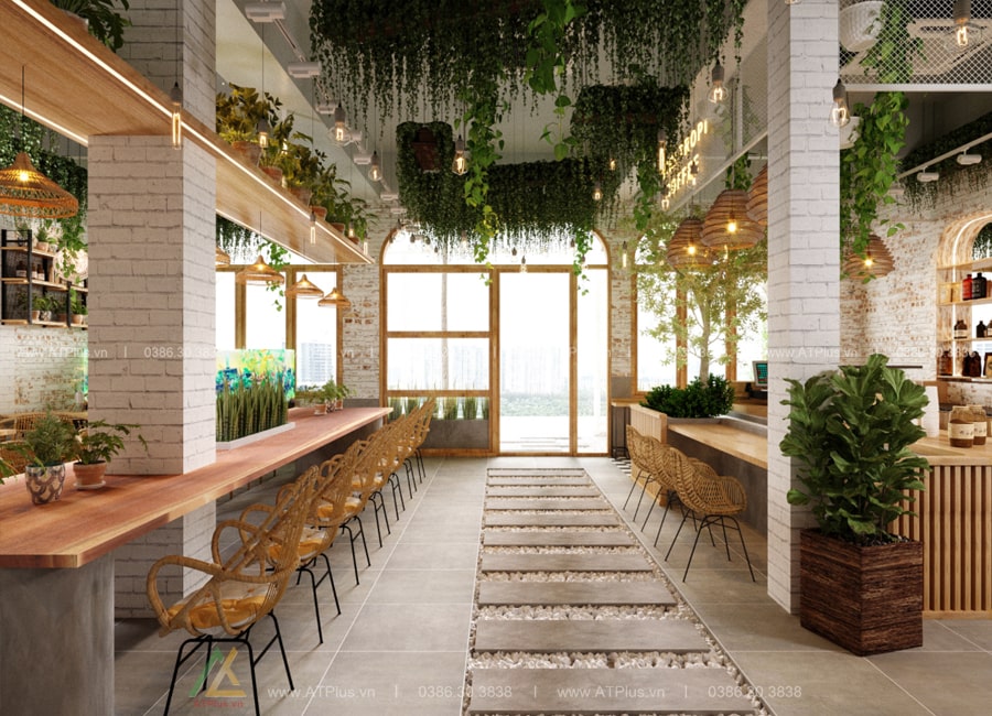 Trang trí thiết kế thi công nội thất quán cafe tại Hà Nội