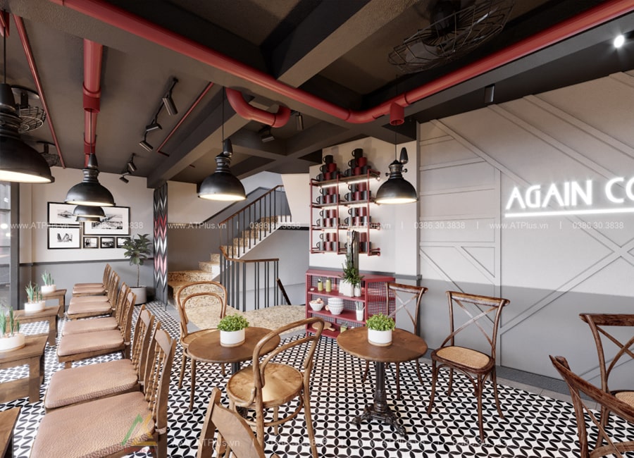 Trang trí thiết kế thi công nội thất quán cafe tại Hà Nội