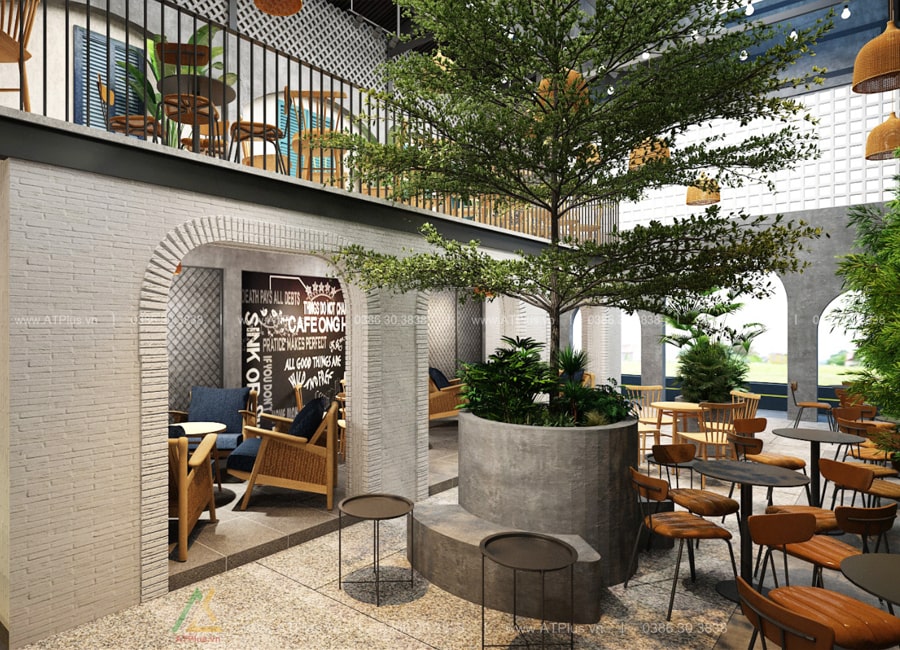 Trang trí thiết kế thi công nội thất quán cafe tại Hà Nội