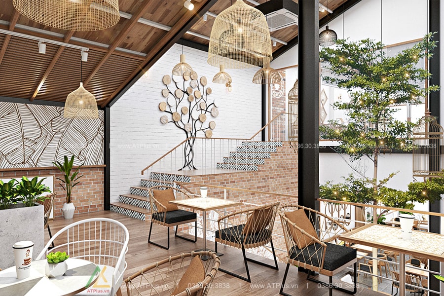 Thiết kế quán cafe khung thép tiền chế