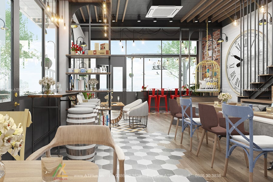 Thiết kế quán cafe khung thép tiền chế