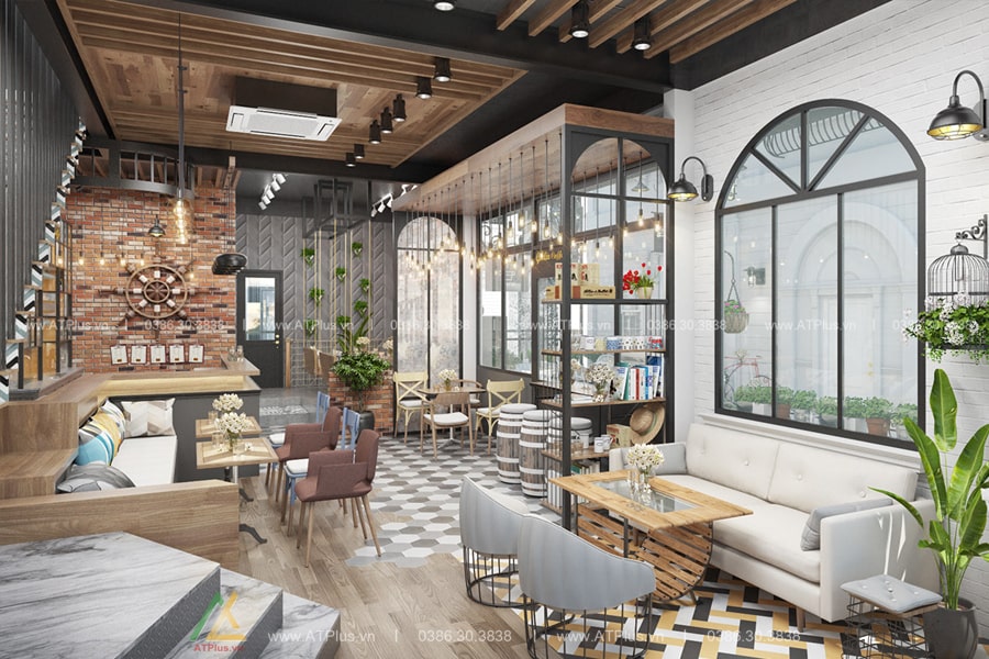 Thiết kế quán cafe khung thép tiền chế