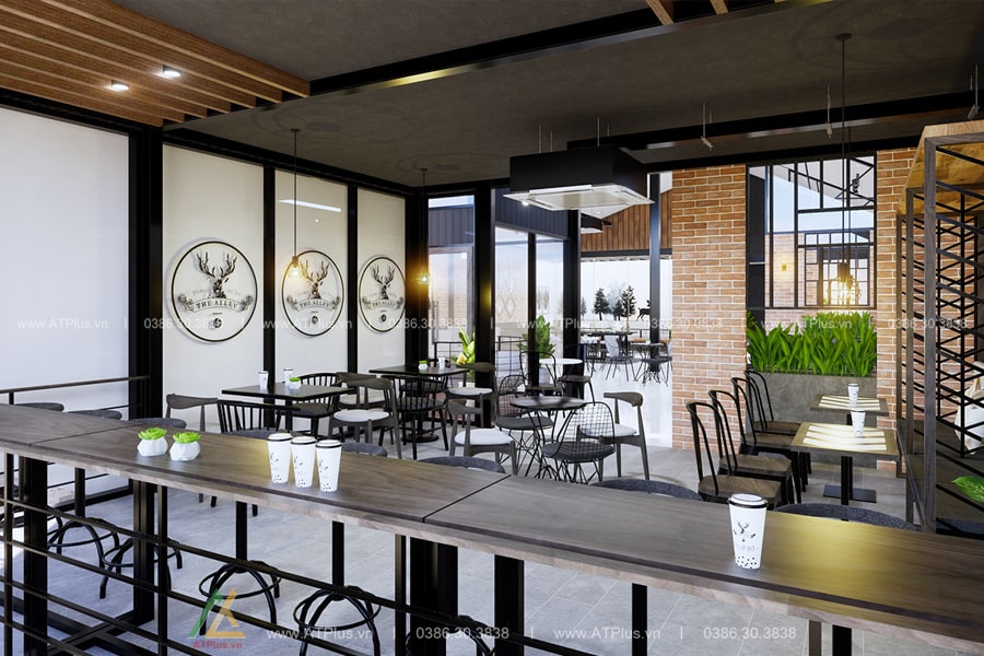 Thiết kế quán cafe khung thép tiền chế