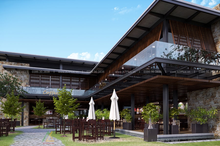 Thiết kế quán cafe khung thép tiền chế