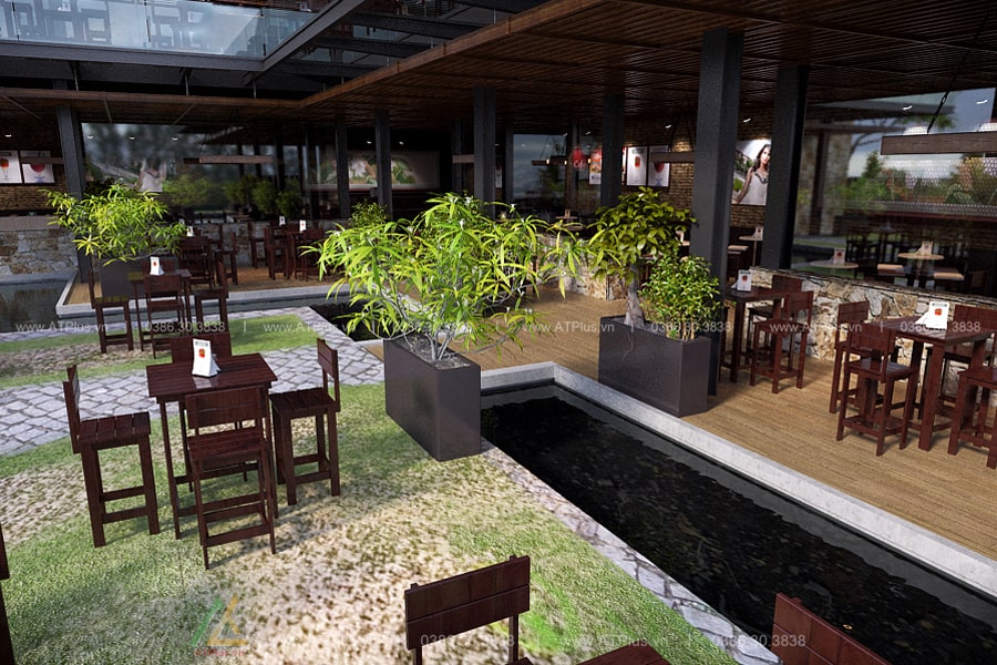 Thiết kế quán cafe khung thép tiền chế