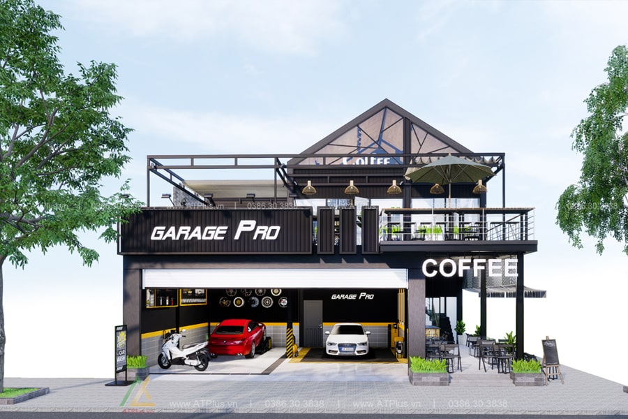 Thiết kế quán cafe khung thép tiền chế