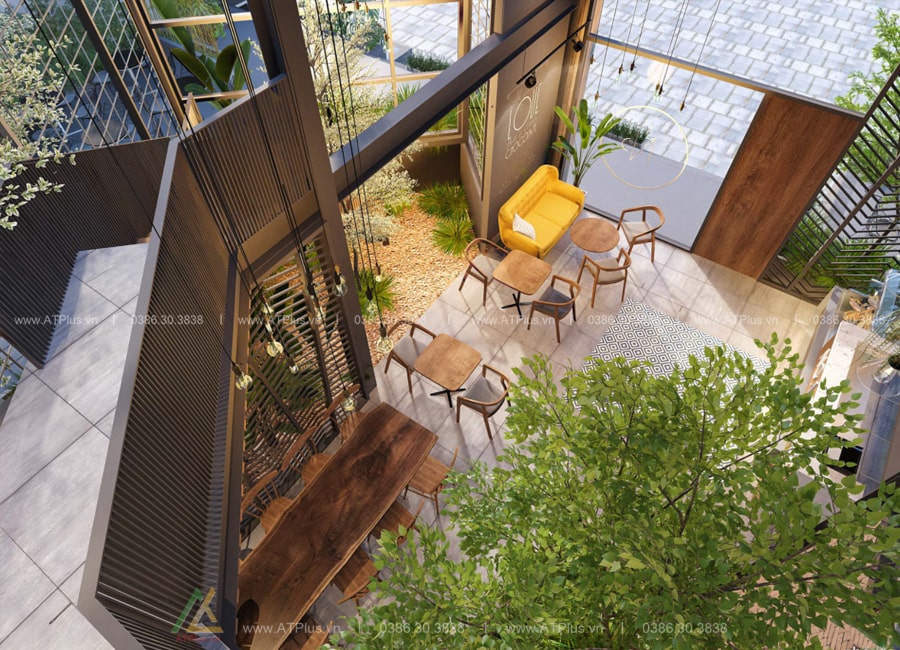 Thiết kế quán cafe khung thép tiền chế