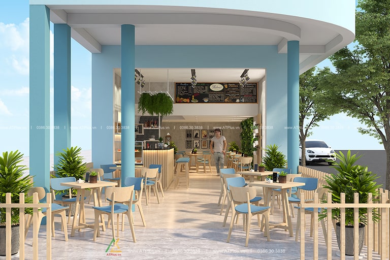 Thiết kế quán cafe trà sữa tại Linh Đàm