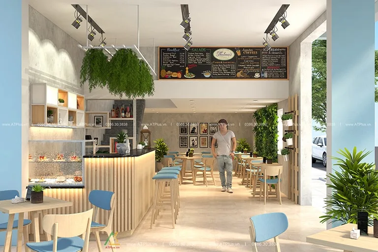 Thiết kế quán cafe trà sữa tại Linh Đàm