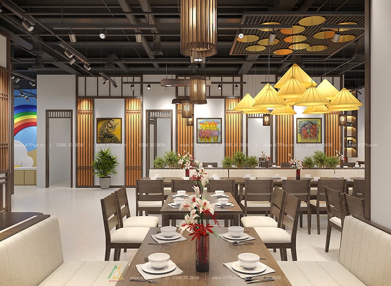 Thiết kế nhà hàng 3 tầng kết hợp nhà ở