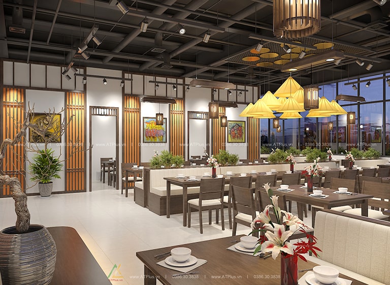 Thiết kế nhà hàng 3 tầng kết hợp nhà ở