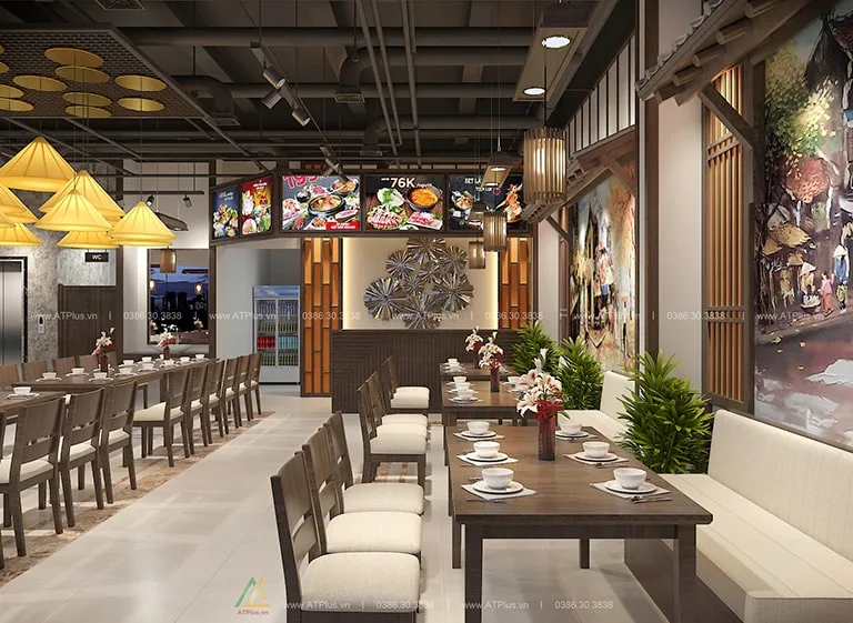 Thiết kế nhà hàng 3 tầng kết hợp nhà ở